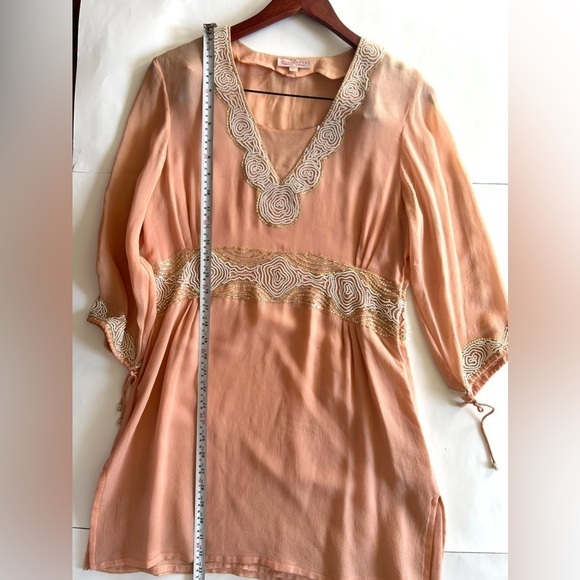 Lotus London silk beaded dress orange salmon - Picture 6 of 6